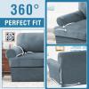imageHVERSAILTEX Sofa Cover 4 Piece T Cushion Sofa Slipcovers Couch Cover Furniture Protector Stretch T Cushion Sofa Covers for 3 Cushion Couch with 3 Individual T Cushion Covers IvoryStone Blue