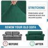 imageHVERSAILTEX Sofa Cover 4 Piece T Cushion Sofa Slipcovers Couch Cover Furniture Protector Stretch T Cushion Sofa Covers for 3 Cushion Couch with 3 Individual T Cushion Covers IvoryGreen