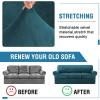 imageHVERSAILTEX Sofa Cover 4 Piece T Cushion Sofa Slipcovers Couch Cover Furniture Protector Stretch T Cushion Sofa Covers for 3 Cushion Couch with 3 Individual T Cushion Covers IvoryDeep Teal