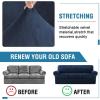 imageHVERSAILTEX Sofa Cover 4 Piece T Cushion Sofa Slipcovers Couch Cover Furniture Protector Stretch T Cushion Sofa Covers for 3 Cushion Couch with 3 Individual T Cushion Covers IvoryNavy