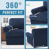 imageHVERSAILTEX Sofa Cover 4 Piece T Cushion Sofa Slipcovers Couch Cover Furniture Protector Stretch T Cushion Sofa Covers for 3 Cushion Couch with 3 Individual T Cushion Covers IvoryNavy