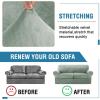 imageHVERSAILTEX Sofa Cover 4 Piece T Cushion Sofa Slipcovers Couch Cover Furniture Protector Stretch T Cushion Sofa Covers for 3 Cushion Couch with 3 Individual T Cushion Covers IvorySea Grass