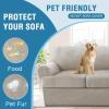 imageHVERSAILTEX Sofa Cover 4 Piece T Cushion Sofa Slipcovers Couch Cover Furniture Protector Stretch T Cushion Sofa Covers for 3 Cushion Couch with 3 Individual T Cushion Covers IvoryOatmeal