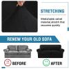 imageHVERSAILTEX Sofa Cover 4 Piece T Cushion Sofa Slipcovers Couch Cover Furniture Protector Stretch T Cushion Sofa Covers for 3 Cushion Couch with 3 Individual T Cushion Covers IvoryBlack