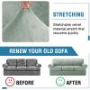 imageHVERSAILTEX Sofa Cover 4 Piece T Cushion Sofa Slipcovers Couch Cover Furniture Protector Stretch T Cushion Sofa Covers for 3 Cushion Couch with 3 Individual T Cushion Covers IvorySea Grass