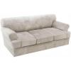imageHVERSAILTEX Sofa Cover 4 Piece T Cushion Sofa Slipcovers Couch Cover Furniture Protector Stretch T Cushion Sofa Covers for 3 Cushion Couch with 3 Individual T Cushion Covers IvoryOatmeal