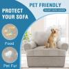 imageHVERSAILTEX Sofa Cover 4 Piece T Cushion Sofa Slipcovers Couch Cover Furniture Protector Stretch T Cushion Sofa Covers for 3 Cushion Couch with 3 Individual T Cushion Covers IvoryOatmeal