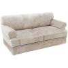 imageHVERSAILTEX Sofa Cover 4 Piece T Cushion Sofa Slipcovers Couch Cover Furniture Protector Stretch T Cushion Sofa Covers for 3 Cushion Couch with 3 Individual T Cushion Covers IvoryOatmeal