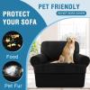 imageHVERSAILTEX Sofa Cover 4 Piece T Cushion Sofa Slipcovers Couch Cover Furniture Protector Stretch T Cushion Sofa Covers for 3 Cushion Couch with 3 Individual T Cushion Covers IvoryBlack