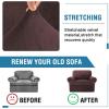 imageHVERSAILTEX Sofa Cover 4 Piece T Cushion Sofa Slipcovers Couch Cover Furniture Protector Stretch T Cushion Sofa Covers for 3 Cushion Couch with 3 Individual T Cushion Covers IvoryBrown