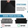 imageHVERSAILTEX Sofa Cover 4 Piece T Cushion Sofa Slipcovers Couch Cover Furniture Protector Stretch T Cushion Sofa Covers for 3 Cushion Couch with 3 Individual T Cushion Covers IvoryBlack