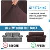 imageHVERSAILTEX Sofa Cover 4 Piece T Cushion Sofa Slipcovers Couch Cover Furniture Protector Stretch T Cushion Sofa Covers for 3 Cushion Couch with 3 Individual T Cushion Covers IvoryBrown