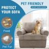 imageHVERSAILTEX Sofa Cover 4 Piece T Cushion Sofa Slipcovers Couch Cover Furniture Protector Stretch T Cushion Sofa Covers for 3 Cushion Couch with 3 Individual T Cushion Covers IvoryTaupe