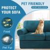 imageHVERSAILTEX Sofa Cover 4 Piece T Cushion Sofa Slipcovers Couch Cover Furniture Protector Stretch T Cushion Sofa Covers for 3 Cushion Couch with 3 Individual T Cushion Covers IvoryDeep Teal