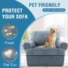 imageHVERSAILTEX Sofa Cover 4 Piece T Cushion Sofa Slipcovers Couch Cover Furniture Protector Stretch T Cushion Sofa Covers for 3 Cushion Couch with 3 Individual T Cushion Covers IvoryStone Blue