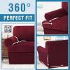 imageHVERSAILTEX Sofa Cover 4 Piece T Cushion Sofa Slipcovers Couch Cover Furniture Protector Stretch T Cushion Sofa Covers for 3 Cushion Couch with 3 Individual T Cushion Covers IvoryBurgundy