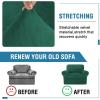 imageHVERSAILTEX Sofa Cover 4 Piece T Cushion Sofa Slipcovers Couch Cover Furniture Protector Stretch T Cushion Sofa Covers for 3 Cushion Couch with 3 Individual T Cushion Covers IvoryGreen