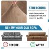 imageHVERSAILTEX Sofa Cover 4 Piece T Cushion Sofa Slipcovers Couch Cover Furniture Protector Stretch T Cushion Sofa Covers for 3 Cushion Couch with 3 Individual T Cushion Covers IvoryCamel