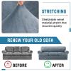 imageHVERSAILTEX Sofa Cover 4 Piece T Cushion Sofa Slipcovers Couch Cover Furniture Protector Stretch T Cushion Sofa Covers for 3 Cushion Couch with 3 Individual T Cushion Covers IvoryStone Blue