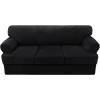 imageHVERSAILTEX Sofa Cover 4 Piece T Cushion Sofa Slipcovers Couch Cover Furniture Protector Stretch T Cushion Sofa Covers for 3 Cushion Couch with 3 Individual T Cushion Covers IvoryBlack
