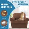 imageHVERSAILTEX Sofa Cover 4 Piece T Cushion Sofa Slipcovers Couch Cover Furniture Protector Stretch T Cushion Sofa Covers for 3 Cushion Couch with 3 Individual T Cushion Covers IvoryCaramel