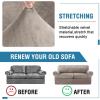 imageHVERSAILTEX Sofa Cover 4 Piece T Cushion Sofa Slipcovers Couch Cover Furniture Protector Stretch T Cushion Sofa Covers for 3 Cushion Couch with 3 Individual T Cushion Covers IvoryTaupe