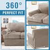 imageHVERSAILTEX Sofa Cover 4 Piece T Cushion Sofa Slipcovers Couch Cover Furniture Protector Stretch T Cushion Sofa Covers for 3 Cushion Couch with 3 Individual T Cushion Covers IvoryTaupe