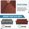 imageHVERSAILTEX Sofa Cover 4 Piece T Cushion Sofa Slipcovers Couch Cover Furniture Protector Stretch T Cushion Sofa Covers for 3 Cushion Couch with 3 Individual T Cushion Covers IvoryRust