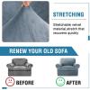 imageHVERSAILTEX Sofa Cover 4 Piece T Cushion Sofa Slipcovers Couch Cover Furniture Protector Stretch T Cushion Sofa Covers for 3 Cushion Couch with 3 Individual T Cushion Covers IvoryStone Blue