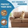 imageHVERSAILTEX Sofa Cover 4 Piece T Cushion Sofa Slipcovers Couch Cover Furniture Protector Stretch T Cushion Sofa Covers for 3 Cushion Couch with 3 Individual T Cushion Covers IvoryCamel