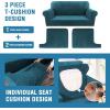 imageHVERSAILTEX Sofa Cover 4 Piece T Cushion Sofa Slipcovers Couch Cover Furniture Protector Stretch T Cushion Sofa Covers for 3 Cushion Couch with 3 Individual T Cushion Covers IvoryDeep Teal