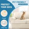 imageHVERSAILTEX Sofa Cover 4 Piece T Cushion Sofa Slipcovers Couch Cover Furniture Protector Stretch T Cushion Sofa Covers for 3 Cushion Couch with 3 Individual T Cushion Covers IvoryIvory