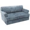 imageHVERSAILTEX Sofa Cover 4 Piece T Cushion Sofa Slipcovers Couch Cover Furniture Protector Stretch T Cushion Sofa Covers for 3 Cushion Couch with 3 Individual T Cushion Covers IvoryStone Blue