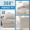 imageHVERSAILTEX Sofa Cover 4 Piece T Cushion Sofa Slipcovers Couch Cover Furniture Protector Stretch T Cushion Sofa Covers for 3 Cushion Couch with 3 Individual T Cushion Covers IvoryOatmeal