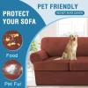 imageHVERSAILTEX Sofa Cover 4 Piece T Cushion Sofa Slipcovers Couch Cover Furniture Protector Stretch T Cushion Sofa Covers for 3 Cushion Couch with 3 Individual T Cushion Covers IvoryRust