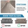 imageHVERSAILTEX Sofa Cover 4 Piece T Cushion Sofa Slipcovers Couch Cover Furniture Protector Stretch T Cushion Sofa Covers for 3 Cushion Couch with 3 Individual T Cushion Covers IvoryTaupe