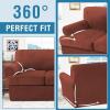 imageHVERSAILTEX Sofa Cover 4 Piece T Cushion Sofa Slipcovers Couch Cover Furniture Protector Stretch T Cushion Sofa Covers for 3 Cushion Couch with 3 Individual T Cushion Covers IvoryRust
