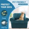 imageHVERSAILTEX Sofa Cover 4 Piece T Cushion Sofa Slipcovers Couch Cover Furniture Protector Stretch T Cushion Sofa Covers for 3 Cushion Couch with 3 Individual T Cushion Covers IvoryDeep Teal