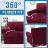 imageHVERSAILTEX Sofa Cover 4 Piece T Cushion Sofa Slipcovers Couch Cover Furniture Protector Stretch T Cushion Sofa Covers for 3 Cushion Couch with 3 Individual T Cushion Covers IvoryBurgundy