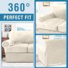imageHVERSAILTEX Sofa Cover 4 Piece T Cushion Sofa Slipcovers Couch Cover Furniture Protector Stretch T Cushion Sofa Covers for 3 Cushion Couch with 3 Individual T Cushion Covers IvoryIvory