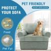 imageHVERSAILTEX Sofa Cover 4 Piece T Cushion Sofa Slipcovers Couch Cover Furniture Protector Stretch T Cushion Sofa Covers for 3 Cushion Couch with 3 Individual T Cushion Covers IvorySea Grass