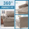 imageHVERSAILTEX Sofa Cover 4 Piece T Cushion Sofa Slipcovers Couch Cover Furniture Protector Stretch T Cushion Sofa Covers for 3 Cushion Couch with 3 Individual T Cushion Covers IvoryTaupe