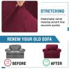 imageHVERSAILTEX Sofa Cover 4 Piece T Cushion Sofa Slipcovers Couch Cover Furniture Protector Stretch T Cushion Sofa Covers for 3 Cushion Couch with 3 Individual T Cushion Covers IvoryBurgundy