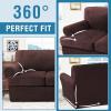 imageHVERSAILTEX Sofa Cover 4 Piece T Cushion Sofa Slipcovers Couch Cover Furniture Protector Stretch T Cushion Sofa Covers for 3 Cushion Couch with 3 Individual T Cushion Covers IvoryBrown
