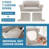 imageHVERSAILTEX Sofa Cover 4 Piece T Cushion Sofa Slipcovers Couch Cover Furniture Protector Stretch T Cushion Sofa Covers for 3 Cushion Couch with 3 Individual T Cushion Covers IvoryOatmeal