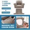 imageHVERSAILTEX Sofa Cover 4 Piece T Cushion Sofa Slipcovers Couch Cover Furniture Protector Stretch T Cushion Sofa Covers for 3 Cushion Couch with 3 Individual T Cushion Covers IvoryTaupe