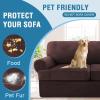 imageHVERSAILTEX Sofa Cover 4 Piece T Cushion Sofa Slipcovers Couch Cover Furniture Protector Stretch T Cushion Sofa Covers for 3 Cushion Couch with 3 Individual T Cushion Covers IvoryBrown