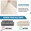 imageHVERSAILTEX Sofa Cover 4 Piece T Cushion Sofa Slipcovers Couch Cover Furniture Protector Stretch T Cushion Sofa Covers for 3 Cushion Couch with 3 Individual T Cushion Covers IvoryIvory