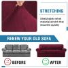 imageHVERSAILTEX Sofa Cover 4 Piece T Cushion Sofa Slipcovers Couch Cover Furniture Protector Stretch T Cushion Sofa Covers for 3 Cushion Couch with 3 Individual T Cushion Covers IvoryBurgundy