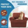 imageHVERSAILTEX Sofa Cover 4 Piece T Cushion Sofa Slipcovers Couch Cover Furniture Protector Stretch T Cushion Sofa Covers for 3 Cushion Couch with 3 Individual T Cushion Covers IvoryRust